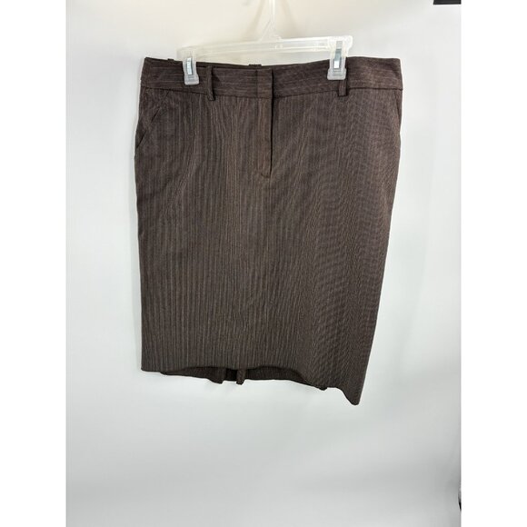 BCBGMAXAZRIA Womens Size 12 Brown Pencil Skirt Career Office Work Wear Pockets - Picture 1 of 6